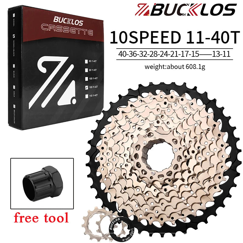 BUCKLOS Bicycle Cassette 10 speed MTB cassette K7 Road Bike Freewheel 25T 28T 32T 34T 36T 40T 10V Bike Cassettes Flywheel For HG