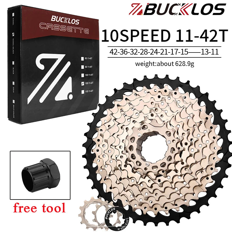BUCKLOS Bicycle Cassette 10 speed MTB cassette K7 Road Bike Freewheel 25T 28T 32T 34T 36T 40T 10V Bike Cassettes Flywheel For HG