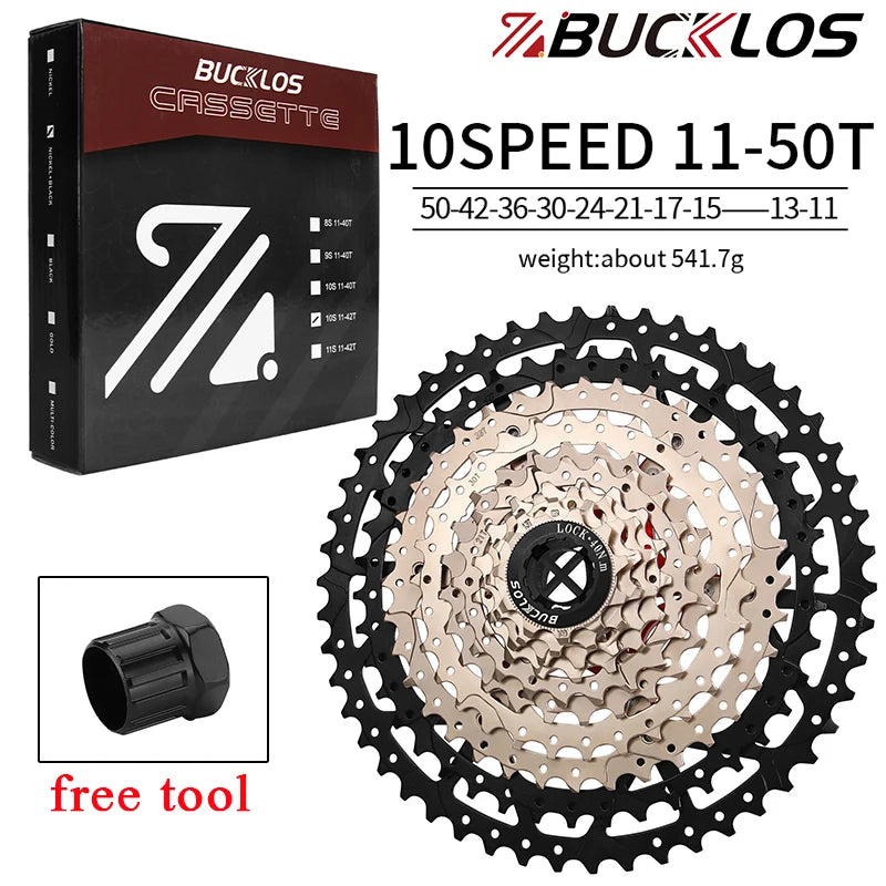 BUCKLOS Bicycle Cassette 10 speed MTB cassette K7 Road Bike Freewheel 25T 28T 32T 34T 36T 40T 10V Bike Cassettes Flywheel For HG