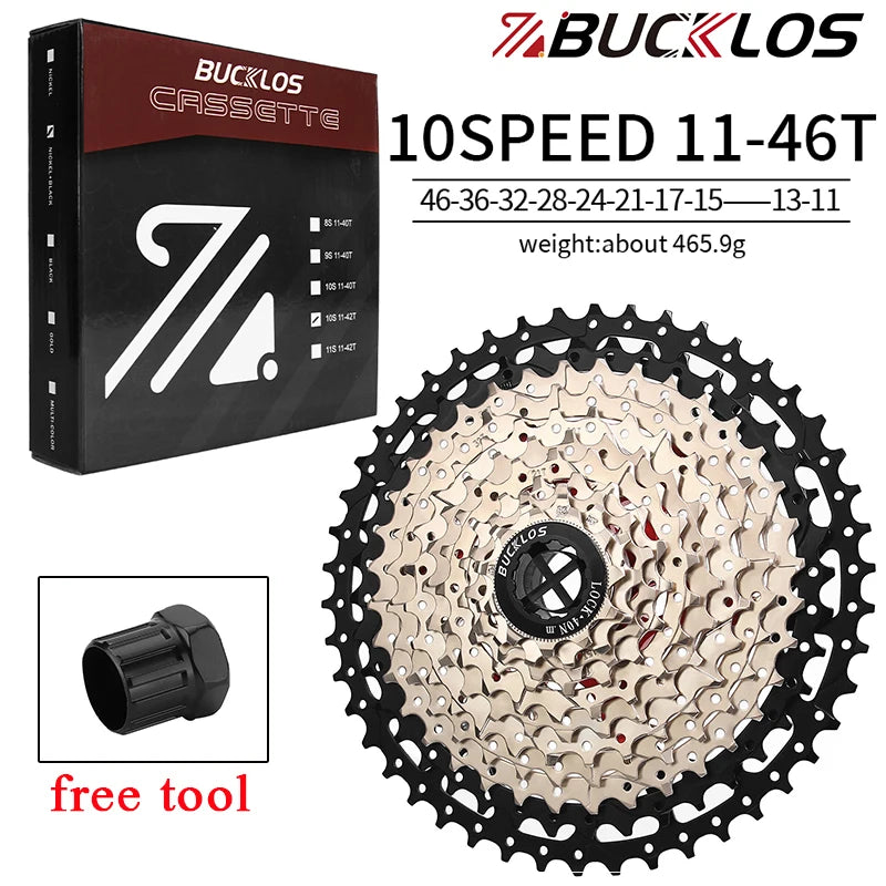 BUCKLOS Bicycle Cassette 10 speed MTB cassette K7 Road Bike Freewheel 25T 28T 32T 34T 36T 40T 10V Bike Cassettes Flywheel For HG