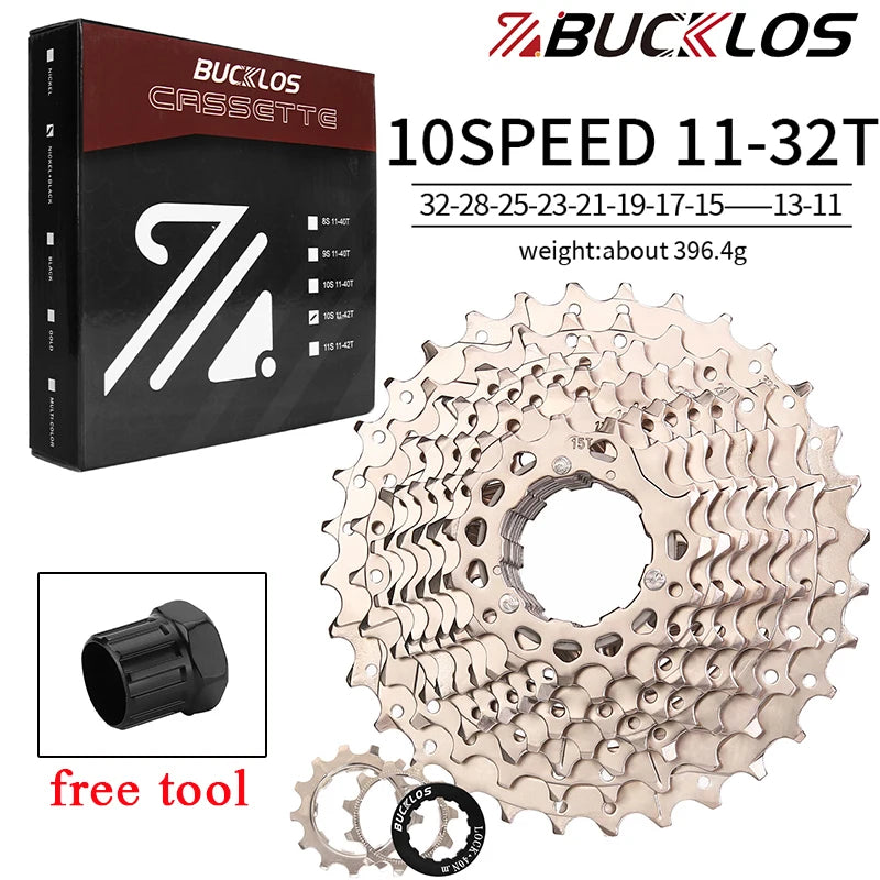 BUCKLOS Bicycle Cassette 10 speed MTB cassette K7 Road Bike Freewheel 25T 28T 32T 34T 36T 40T 10V Bike Cassettes Flywheel For HG