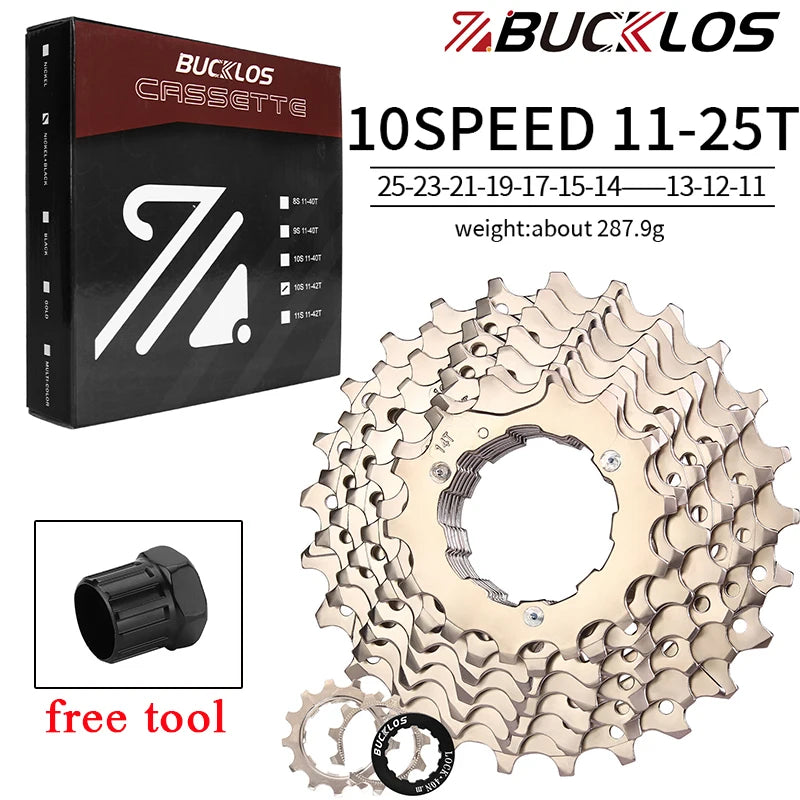 BUCKLOS Bicycle Cassette 10 speed MTB cassette K7 Road Bike Freewheel 25T 28T 32T 34T 36T 40T 10V Bike Cassettes Flywheel For HG