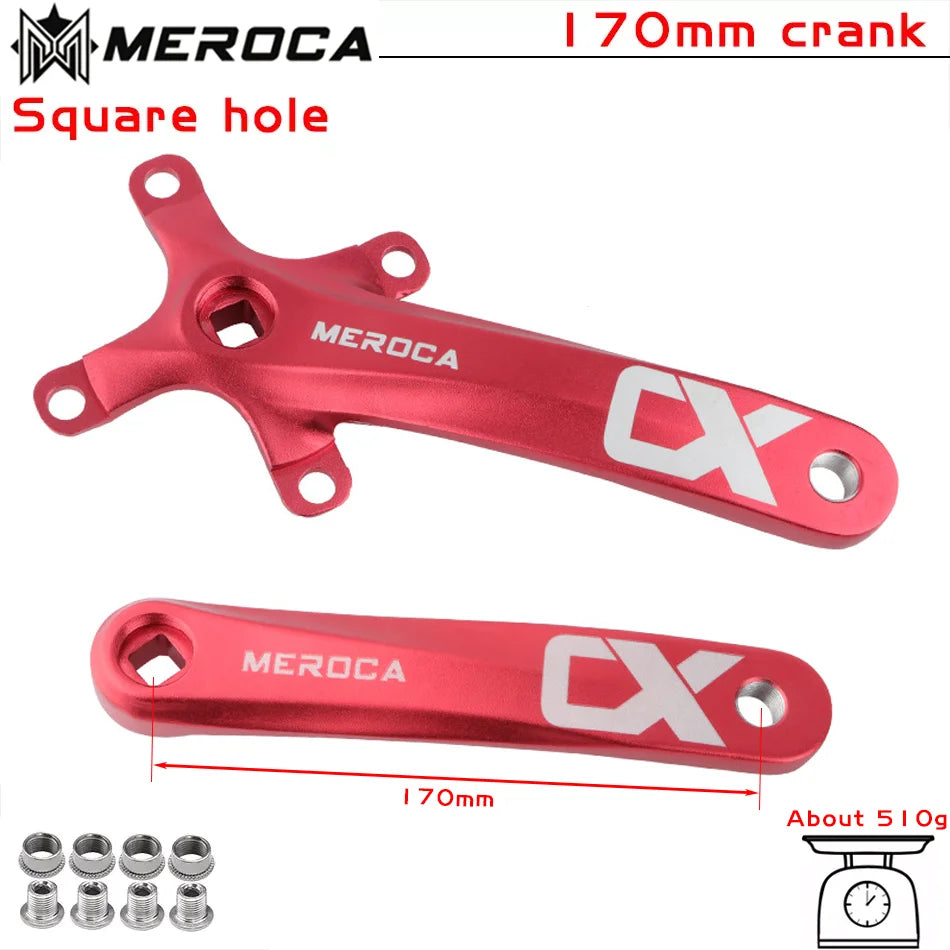 MEROCA CX Square Hole Bicycle Crankset 104BCD Aluminum Alloy IXF Square Hole Mountain Bike Crankset 170mm 32T/34T/36T/38T/40T/42