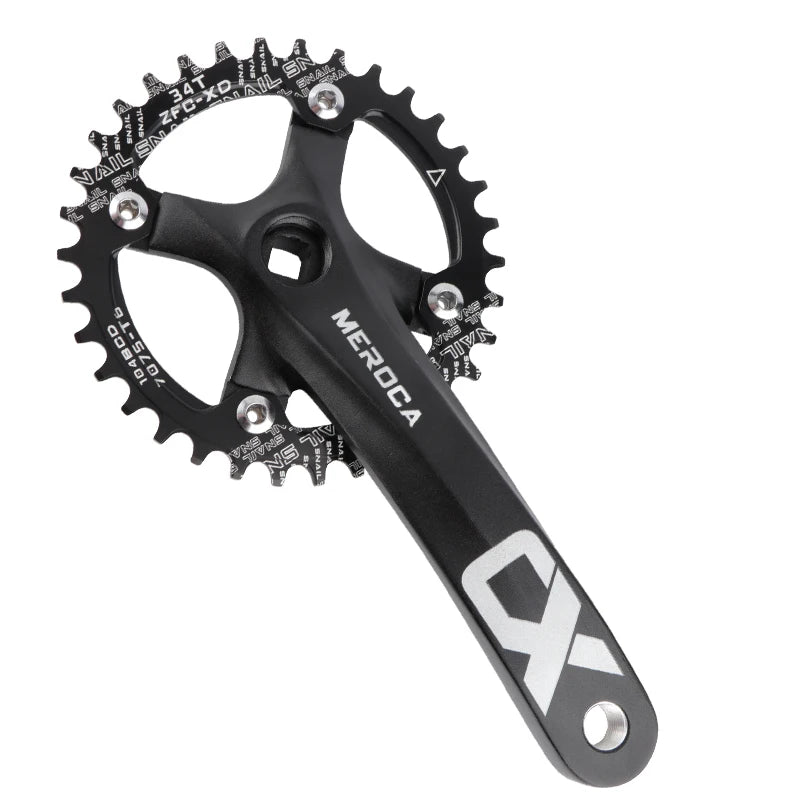 MEROCA CX Square Hole Bicycle Crankset 104BCD Aluminum Alloy IXF Square Hole Mountain Bike Crankset 170mm 32T/34T/36T/38T/40T/42