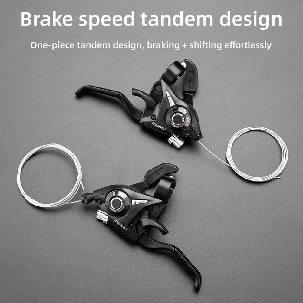 Bicycle Derailleur Transmission Set With Shift Cable Bike Part One-Piece MTB Bike Front Rear Shifter Levers Brake Practical