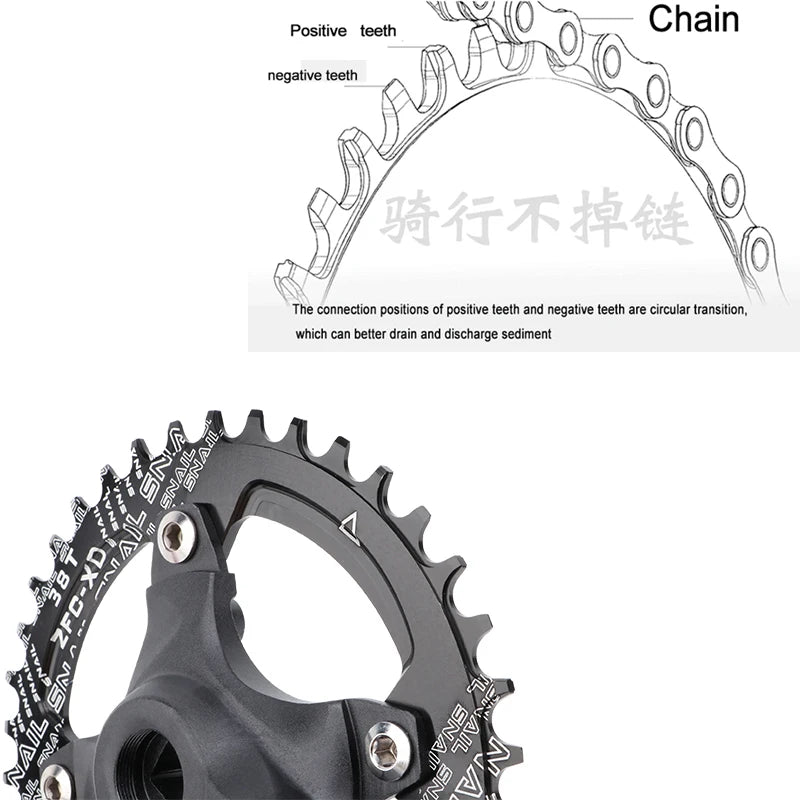 MEROCA CX Square Hole Bicycle Crankset 104BCD Aluminum Alloy IXF Square Hole Mountain Bike Crankset 170mm 32T/34T/36T/38T/40T/42