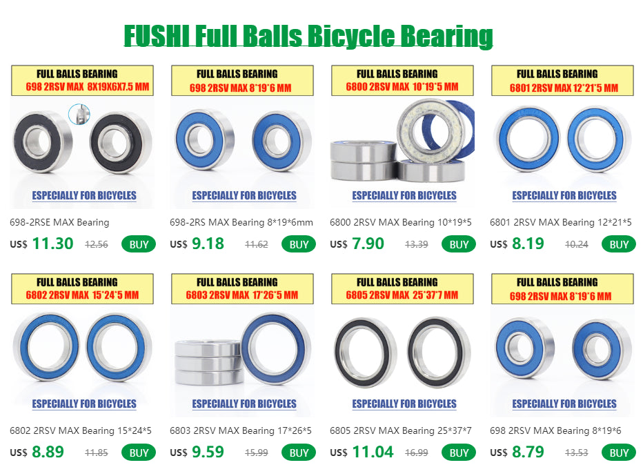 Bearing Repair Parts For Yeti SB66 ABEC-3 8PCS Bicycle 2RSV MAX High Load Performance Frame dedicated Ball Bearings Set
