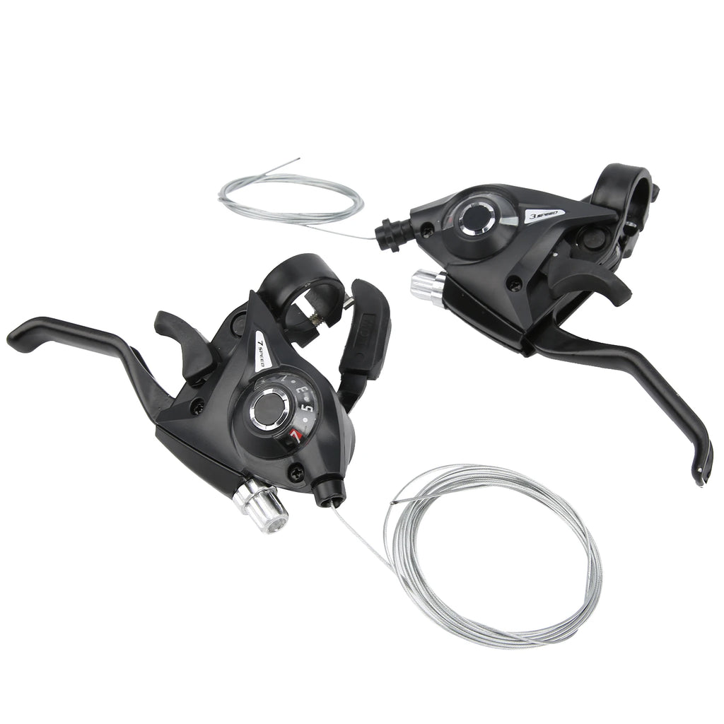 Brake Gear Shifter 1Pair 3x7 21 Speed Brake and Shifter Levers Combination Set with Gear Cable Shifter Brake Set for Bicycle
