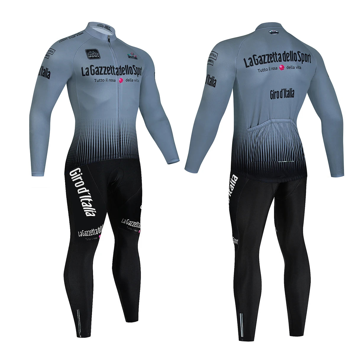 Tour De Italy D'ITALIA Cycling Clothes Men's Blouse Uniform Costume Bike Fleece Jersey Sports Set Pants Man Bicycle Clothing Bib