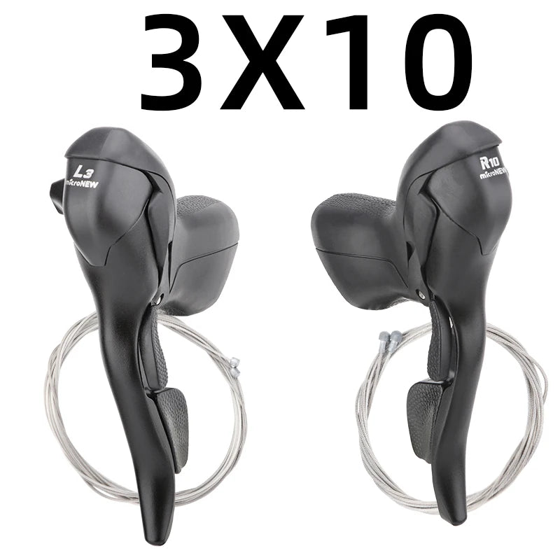 MicroNEW Road Bike Shifter 3x7 3x8 3x9 3x10 Speed Brake Levers Bicycle 2x7 2x8 2x9 2x10 Speed Front Derailleur For Shimano