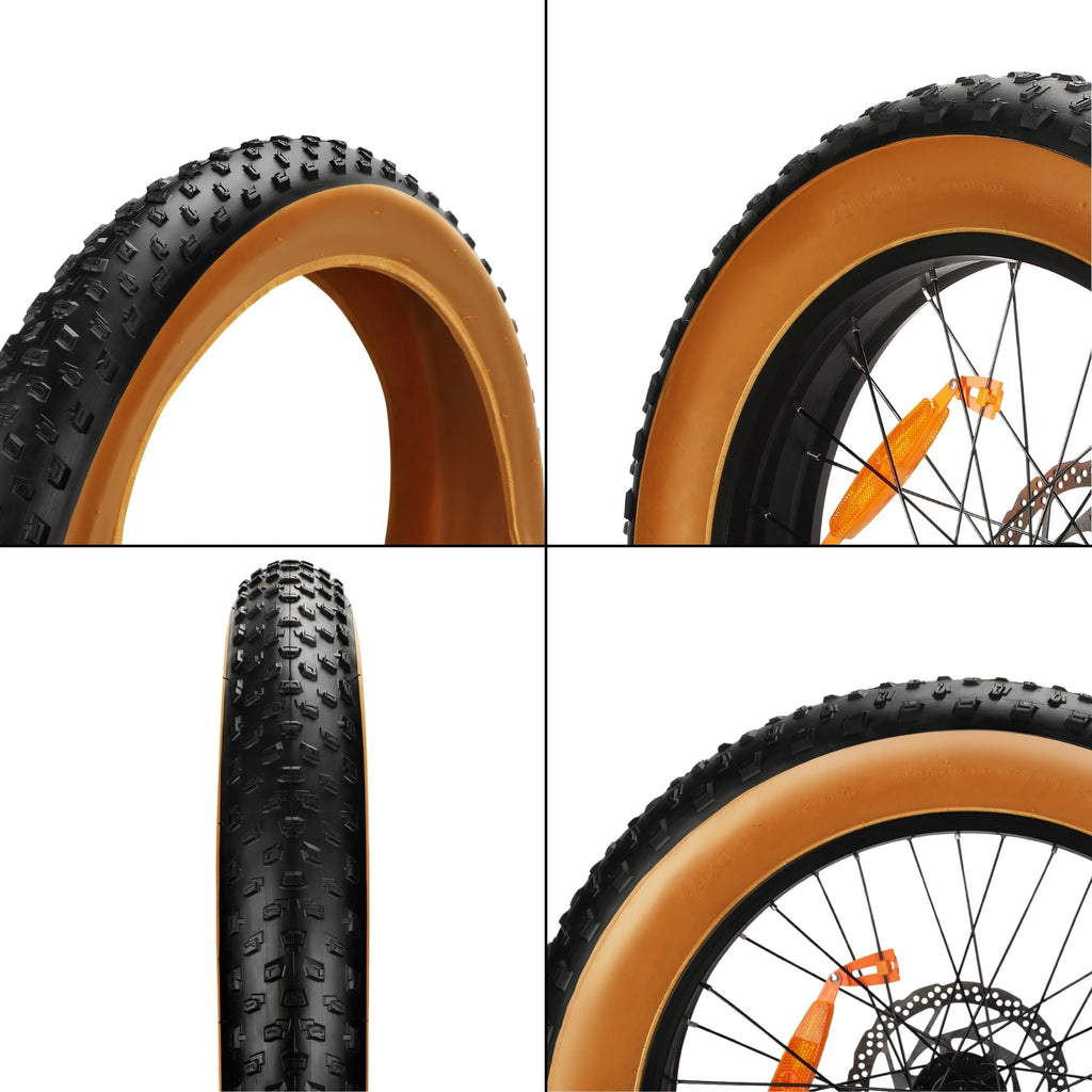 Fat Bike Replacement Tires - 20x4.0 & 26x4.0 Inch Puncture-Resistant Folding Wide Tires for MTB, Sand, Beach, and Snow Bicycle