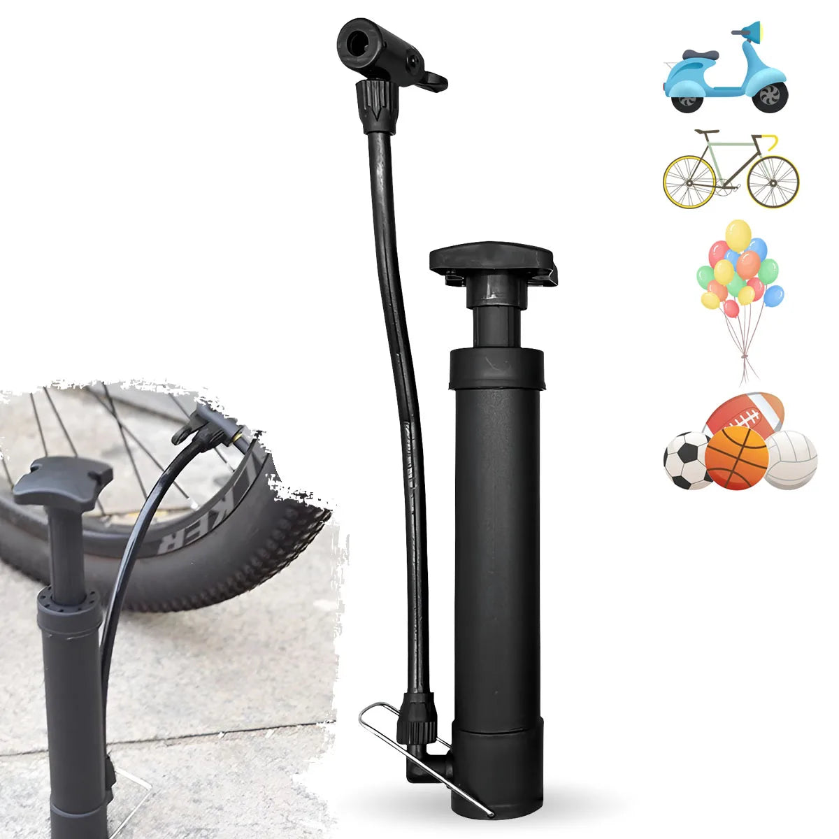 Manual Bicycle Air Pump Portable Bicycle Tire Air Pump Floor Air Pump Suitable for Bicycle Tires Ball Inflation