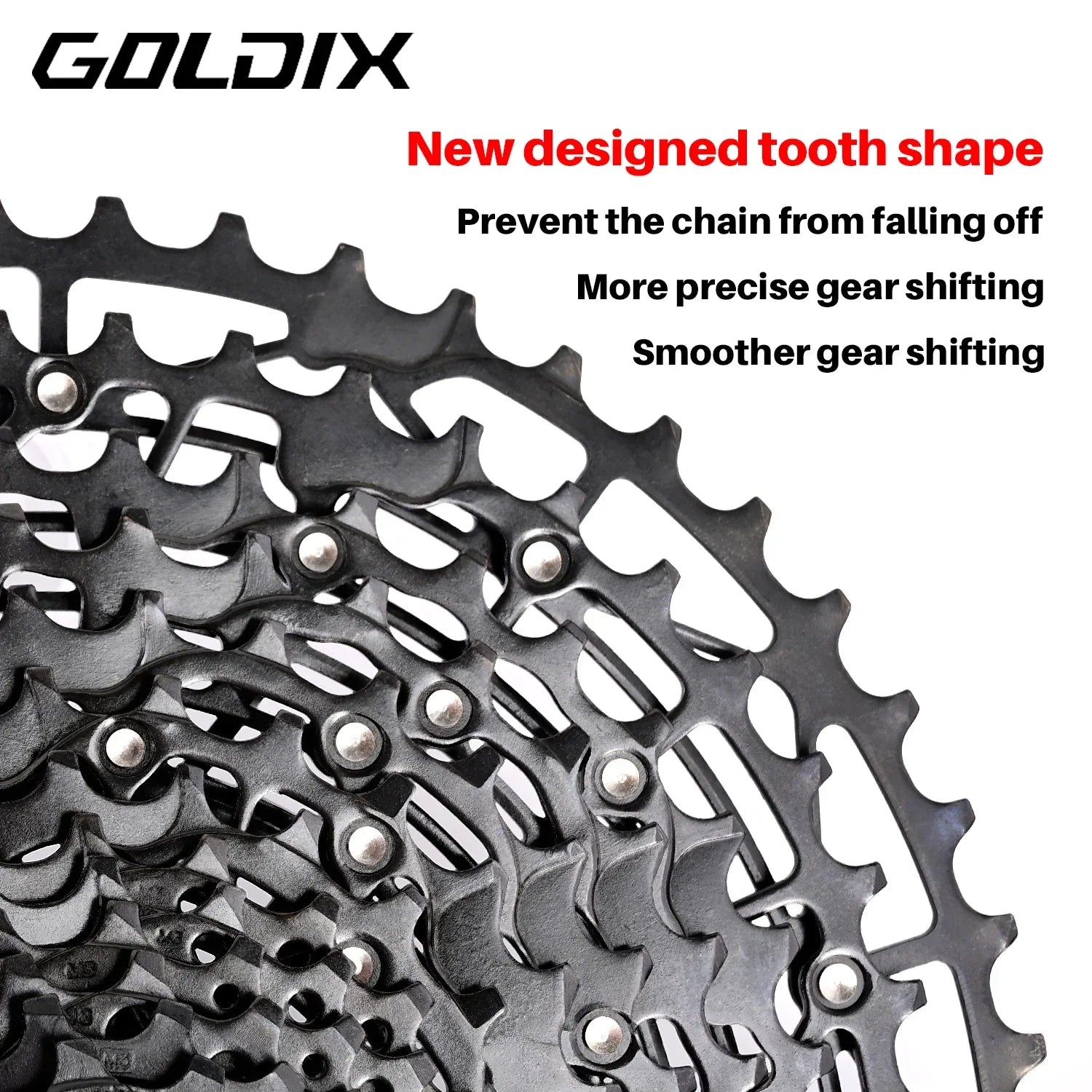 GOLDIX Ultralight Bicycle Cassettes Freewheel Carbon Steel Material 9/10/11/12/13 Speed HG Structure Sprocket for Mountain Bike