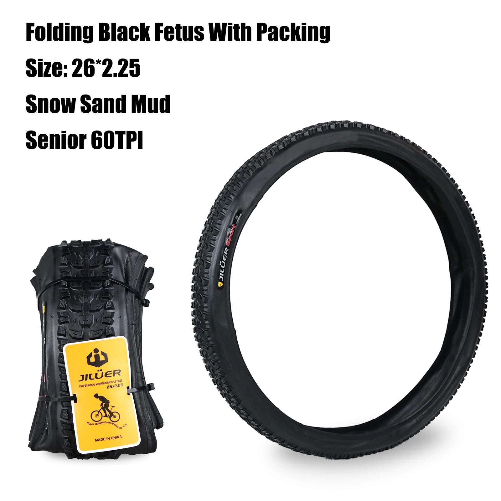 Bicycle JILUER Tire 20x4.0/26x2.25 4.0/27.5x2.1 2.2/29x2.2 Mountain Bike Foldable Anti Puncture Fetus Tyre For MTB/CY/XC/BMX