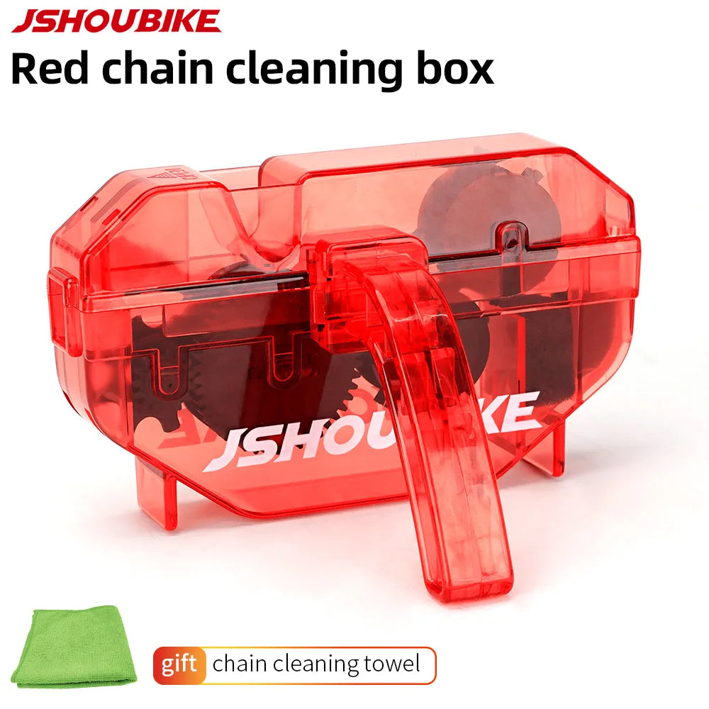 Bicycle Red Chain Cleaner Bike Chain Cleaning Tool Cycling Scrubber Washer Tool Mountain Bike Washing Kit Bicycle Accessories