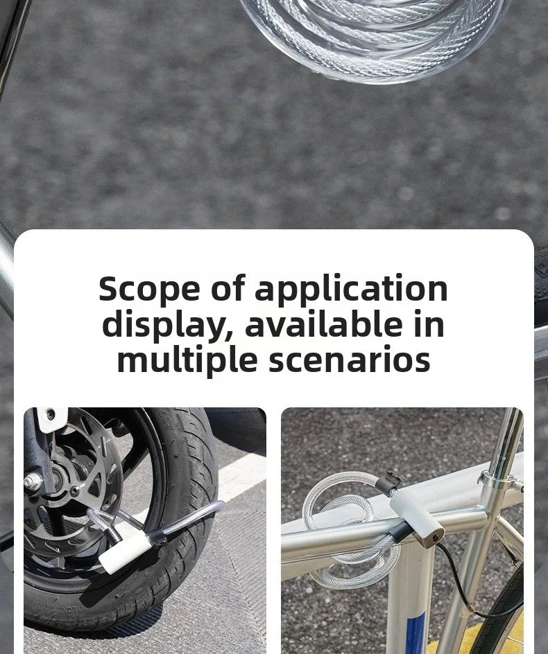 Bicycle Anti-theft Lock, Electric Bike Cable, Portable Bike Lock, Chain Lock, Bicycle Riding Accessories