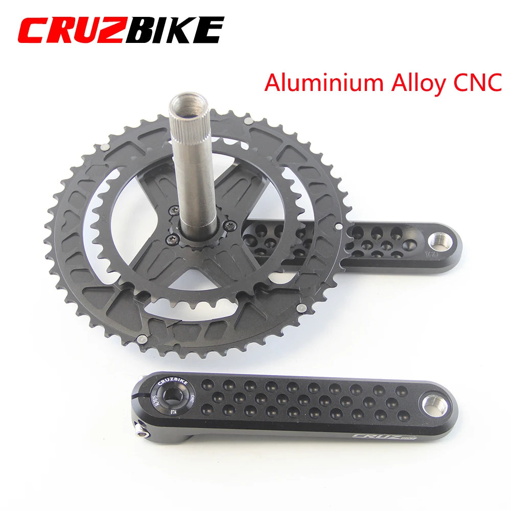 CRUZbike Road Bike Crankset 155/160/165/170/ Crank 9/10/11/12 Speed Double Chainring 46-30/48-32T with Bottom Bracket