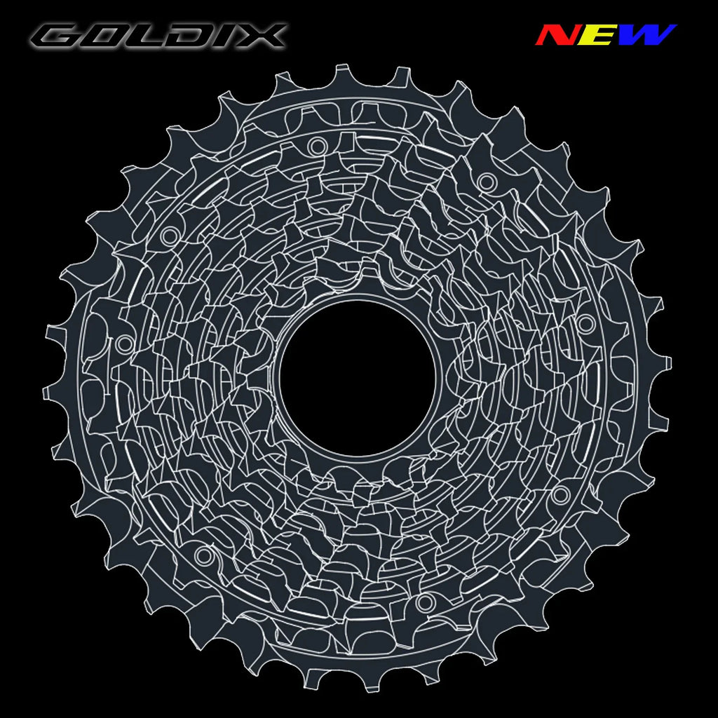 GOLDIX Ultralight Bicycle Cassettes Freewheel Carbon Steel Material 9/10/11/12/13 Speed HG Structure Sprocket for Mountain Bike