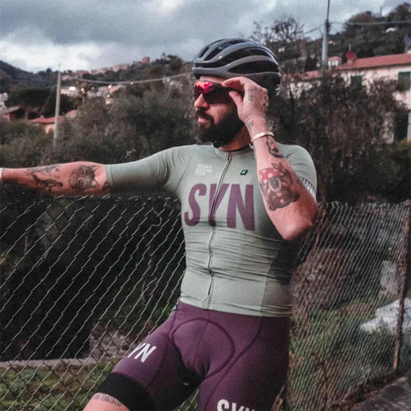 SYN Bicycle riding clothes men's summer jersey bib road cycling shirt breathable quick drying sweat wicking shirt