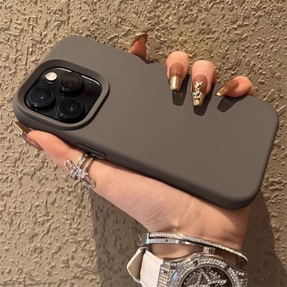 Luxury Silicone Shockproof Phone Case For iPhone 17 Air 16 15 14 13 12 11 Pro Max Plus 16E High Guality Solid Color Cases Cover