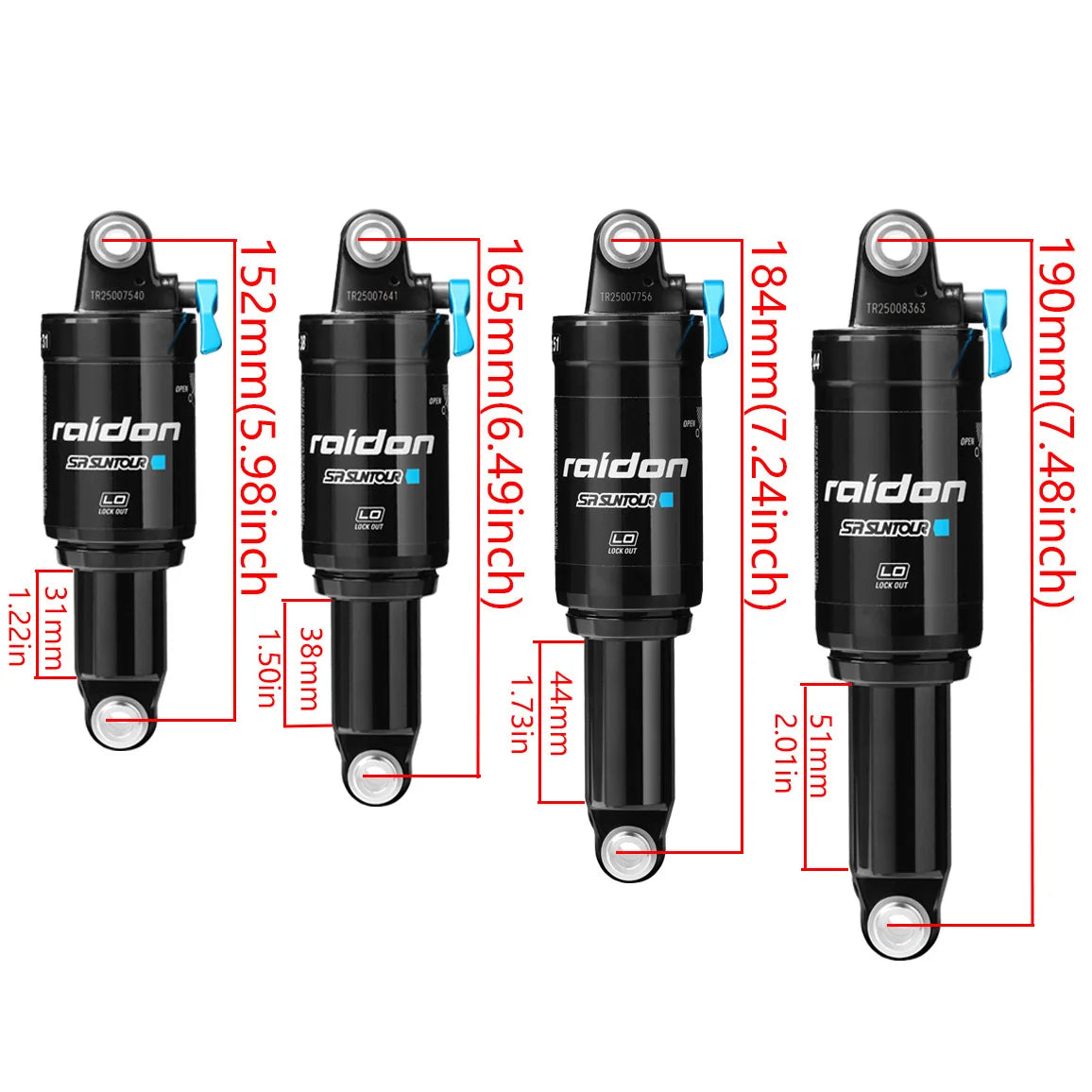 SR SUNTOUR RAIDON Bicycle Rear Shock Absorber Mountain Bicycle Shock Absorber XC Soft Tail Pressure Rear Bumper Shock Absorber