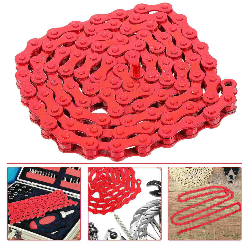 Red Bicycle Chains Bike Chain Replacement Accessories Steel Cycling Supply Mountain Bike Chains Durable Bike Parts Reusable