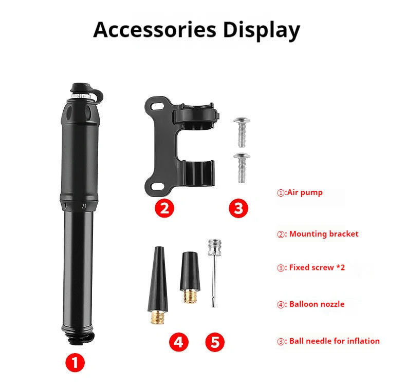 Portable Mini Bicycle Air Pump Aluminium Alloy Hand Bike Pump MTB Road Bicycle Inflator Cycling Frame Tires Pump