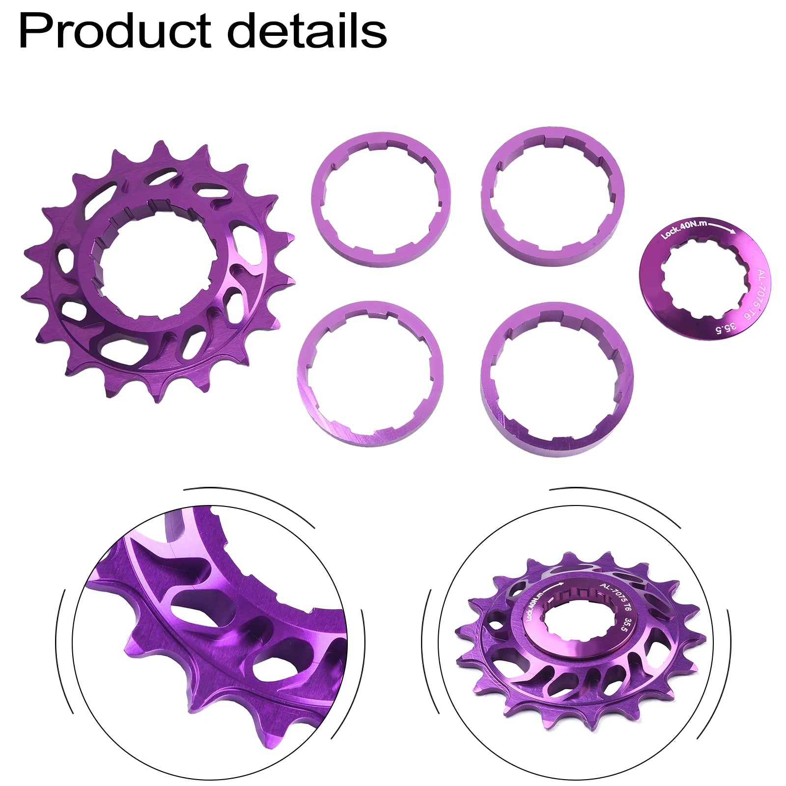 Mountain Bike Cassettes Freewheels 18T Aluminum Alloy Single Speed Flywheel Conversion Kit Bicycle FixedGear Accessories