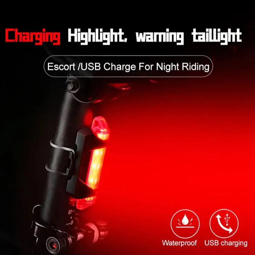 Bicycle Warning Tail Light USB Rechargeable LED Bicycle Lamp Waterproof Safety Warning Cycling Lights
