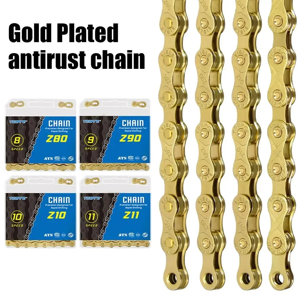 Bicycle Chain 6 7 8 9 10 11 12 Speed Variable Mountain Road Bike Anti-rust Electroplated Gold Chains Cycling Durable Accessories