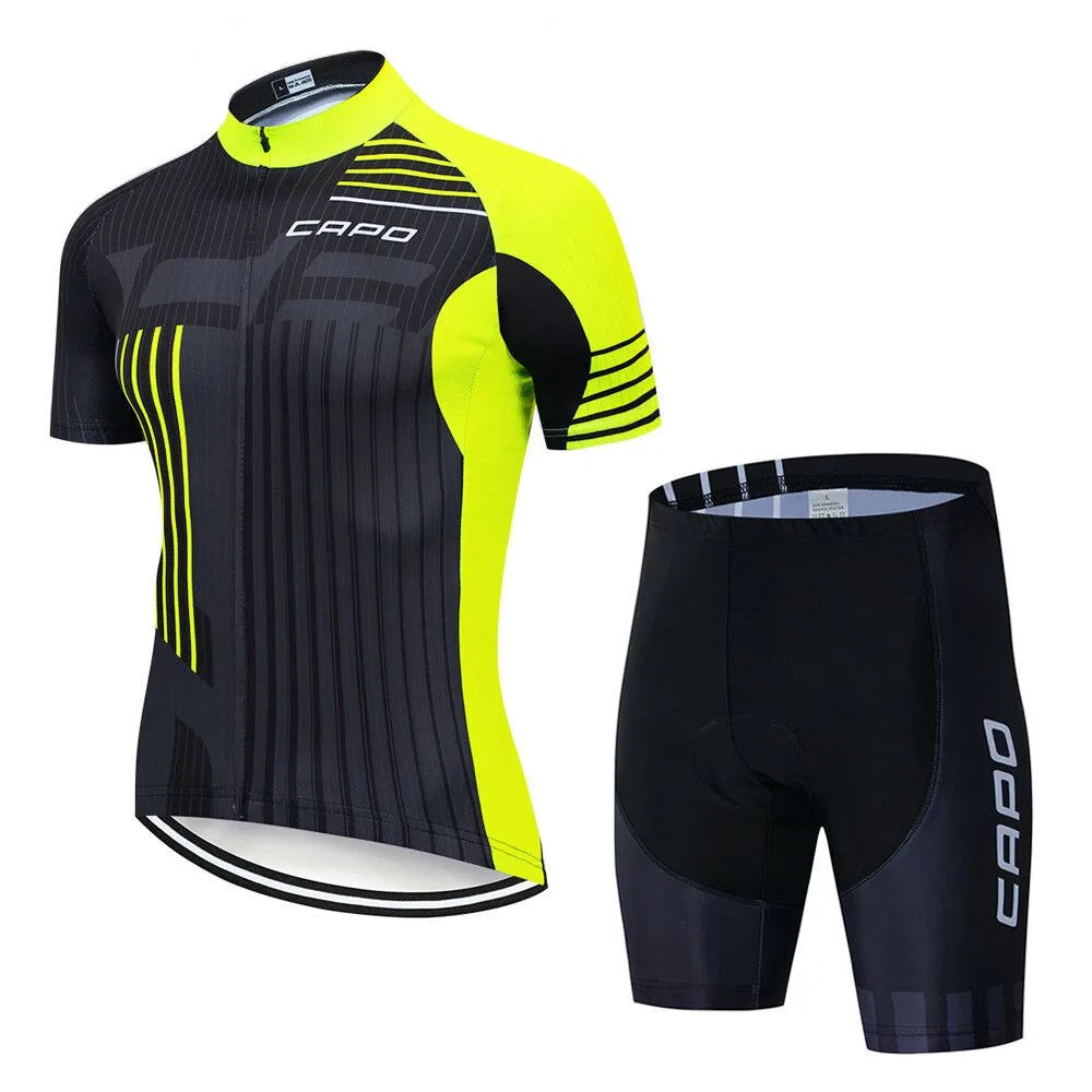 Cycling Clothes Man Summer 2025 CAPO Men's Clothing Bicycle Cycling Jersey Bike MTB Sports Professional Shirt Bib Shorts Suit