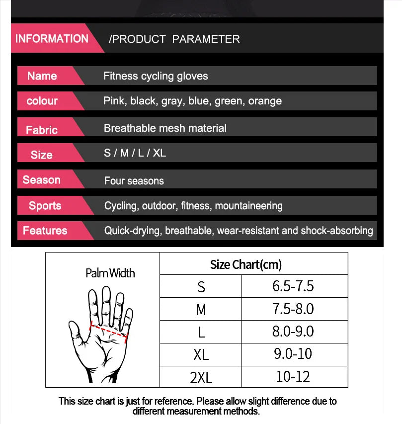 Cycling Gloves Anti Slip Shock Breathable Half Fingerless Gloves Bike Mtb Gloves Sport Mittens Cycling Bicycle Gloves