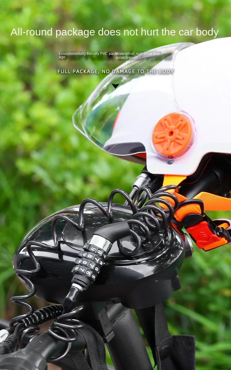 Bicycle Lock Steel Wire Chain Lock Mountain Bike Motorcycle Anti-theft Code Steel Wire Rope Lock Luggage Lock Helmet Lock