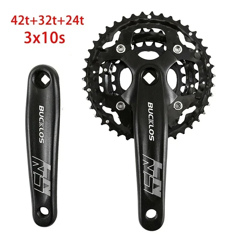BUCKLOS Mtb Crankset 104/64 BCD Bicycle Crankset 3*9S 3*10S Triple Crank Set Square Crank with Chainwheel Cycling Parts