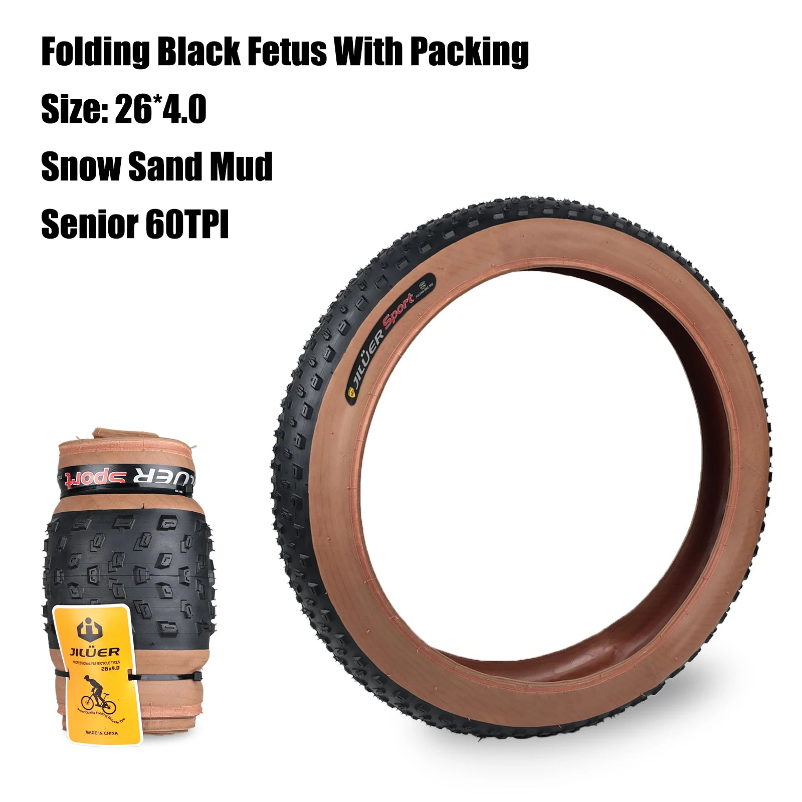 Bicycle JILUER Tire 20x4.0/26x2.25 4.0/27.5x2.1 2.2/29x2.2 Mountain Bike Foldable Anti Puncture Fetus Tyre For MTB/CY/XC/BMX