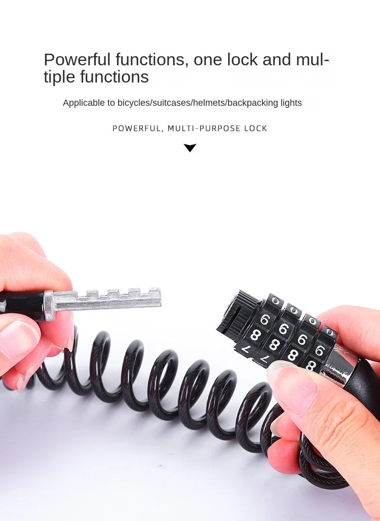 Bicycle Lock Steel Wire Chain Lock Mountain Bike Motorcycle Anti-theft Code Steel Wire Rope Lock Luggage Lock Helmet Lock