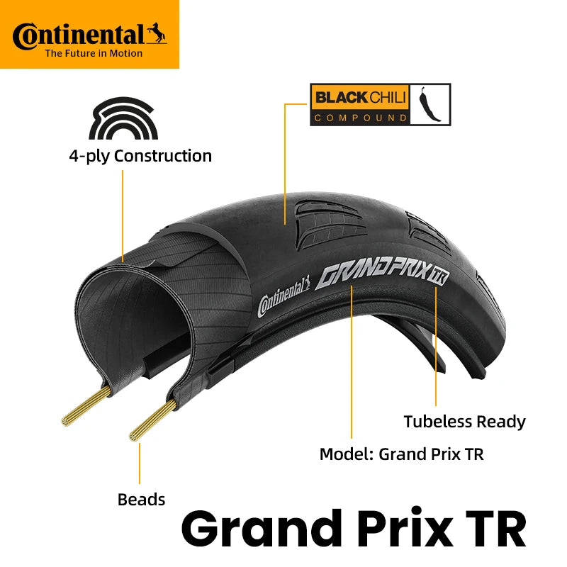 Continental Grand Prix Bicycle Road Tire 700 x 25C/28C/30C/32C Folding Clincher Bike Tyre Tubeless/Tube Type