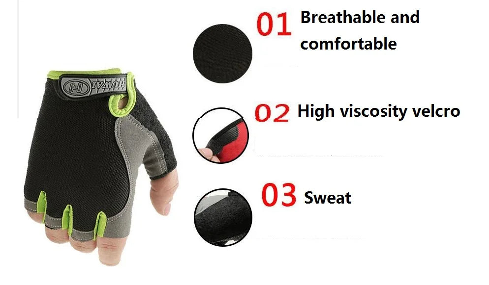 Cycling Gloves Anti Slip Shock Breathable Half Fingerless Gloves Bike Mtb Gloves Sport Mittens Cycling Bicycle Gloves