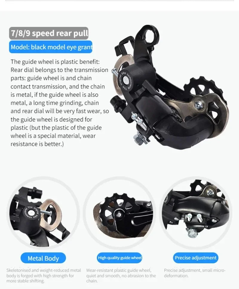 TX35 Rear Bicycle Derailleur Transmission Mountain Bike Chain Road Bike 7/8/9/21/24/27 Speed Outdoor Sports Bicycle Accessories
