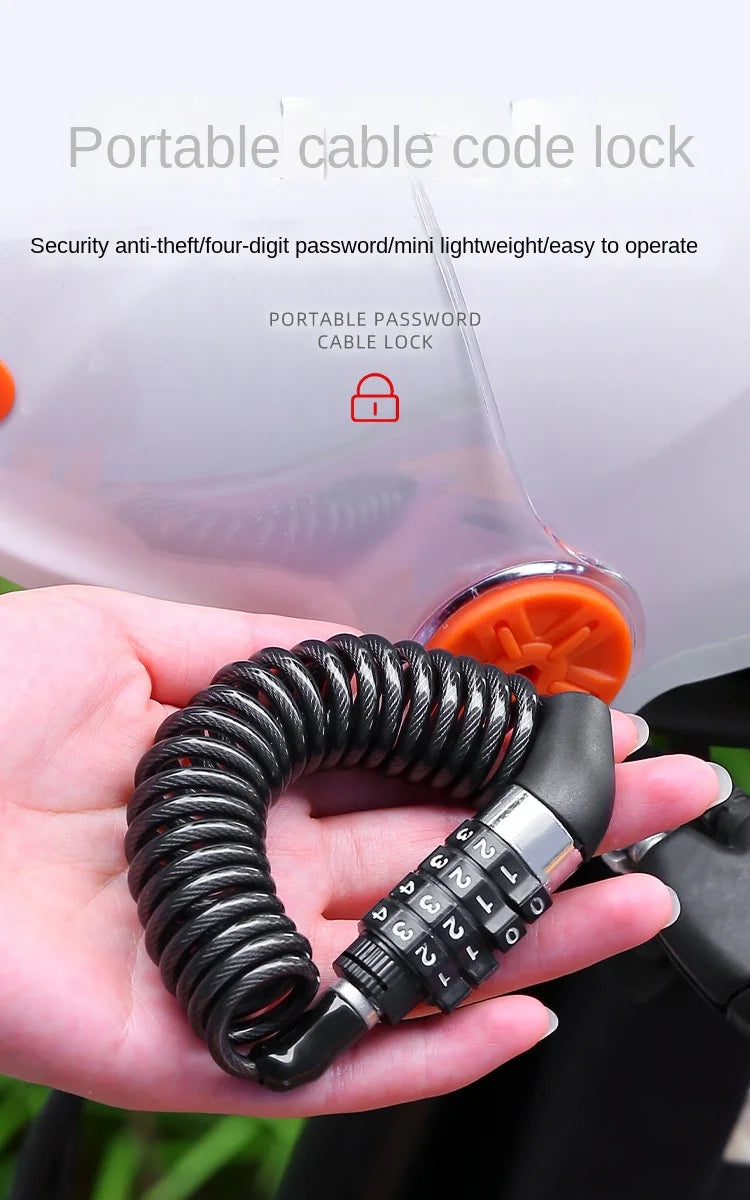 Bicycle Lock Steel Wire Chain Lock Mountain Bike Motorcycle Anti-theft Code Steel Wire Rope Lock Luggage Lock Helmet Lock