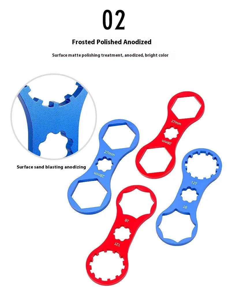 Bicycle Aluminum Alloy Tools Front Fork Wrench Multifunctional Bicycle Repair Tools Disassembly Tools Mountain Bike Removal Tool