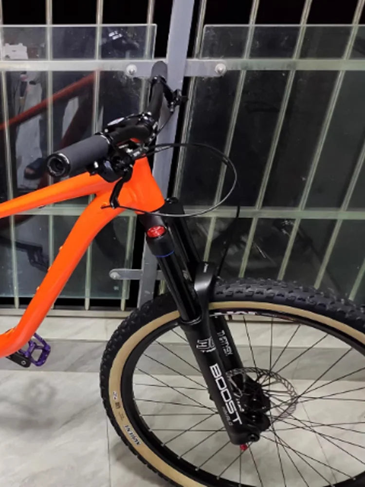 Suspension Bike Fork, 110mm * 15mm, Travel 160mm DH AM Downhill, 38mm TubeThru Axle Boost, Bicycle Rebound Adjustable, Air