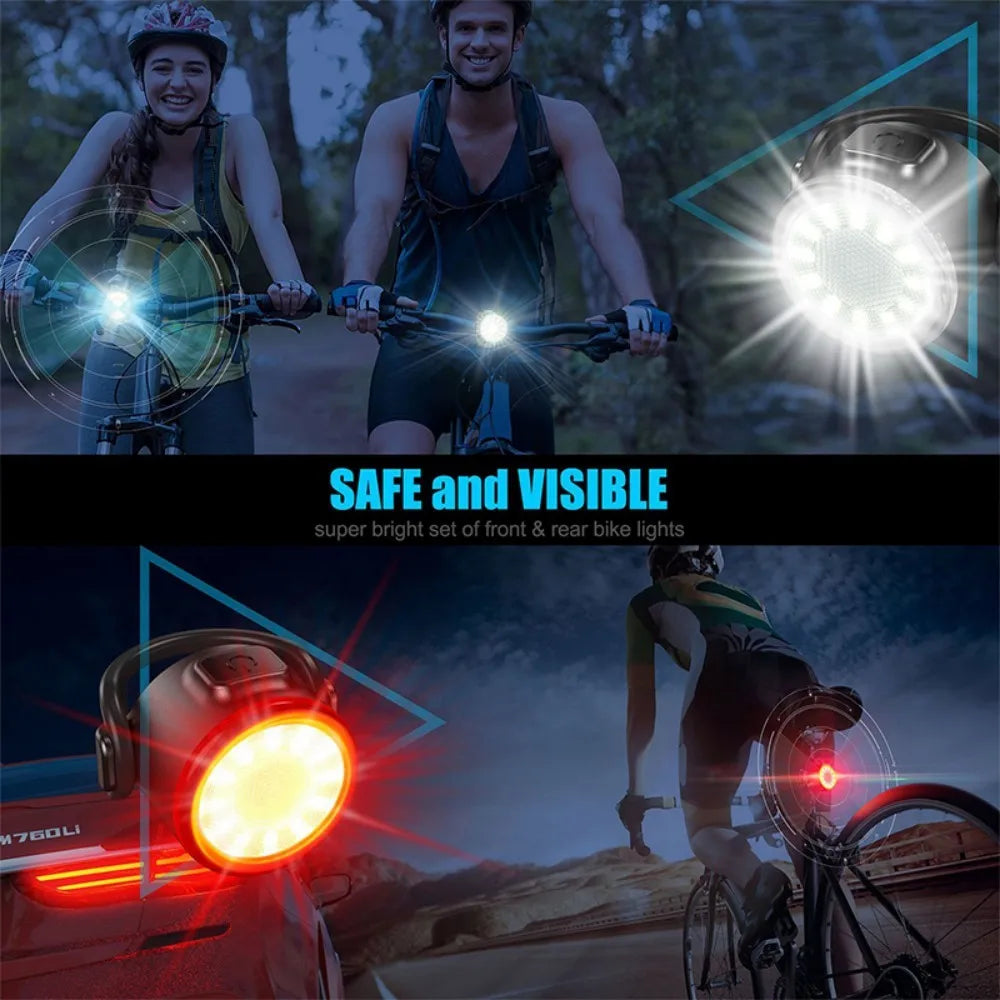 Bike Headlight USB Rechargeable Mini Warning Taillight Highlight Riding Taillight Front Rear Bicycle Lamp Headlights Accessories