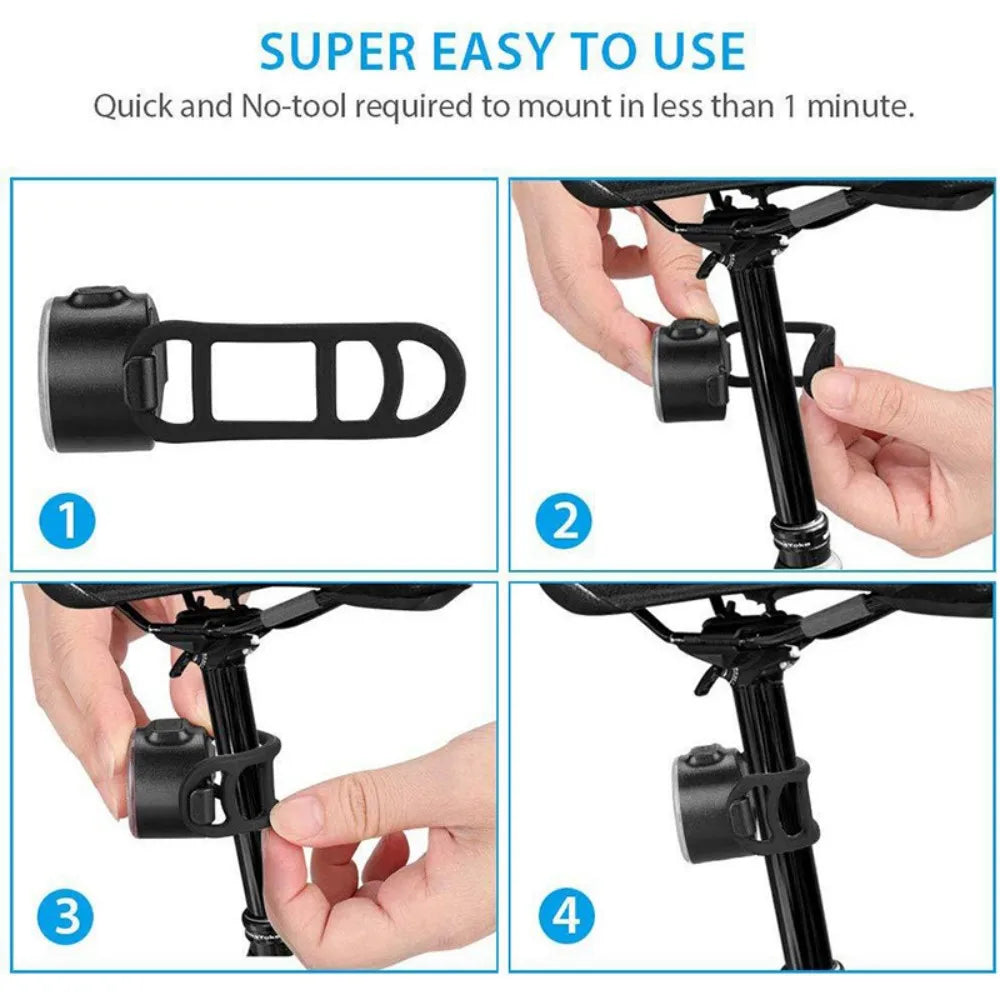 Bike Headlight USB Rechargeable Mini Warning Taillight Highlight Riding Taillight Front Rear Bicycle Lamp Headlights Accessories