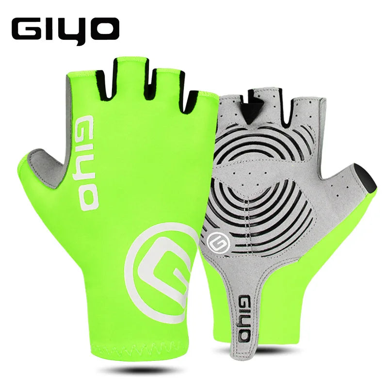 Giyo Short Cycling Gloves Fingerless Gloves Anti-slip Bicycle Lycra Fabric Half Finger Mitten for Mtb Road Bike Sports Racing