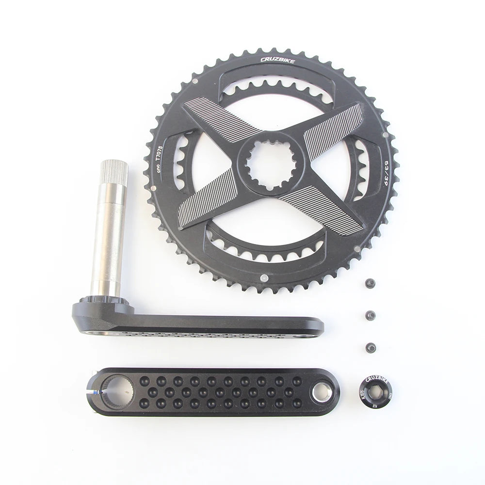 CRUZbike Road Bike Crankset 155/160/165/170/ Crank 9/10/11/12 Speed Double Chainring 46-30/48-32T with Bottom Bracket