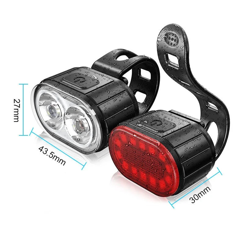 Bicycle Lights LED Bike Lamp USB Rechargeable Bicycle Front and Rear Light Front Lamp Taillight Cycling Lantern Bike Flashlight