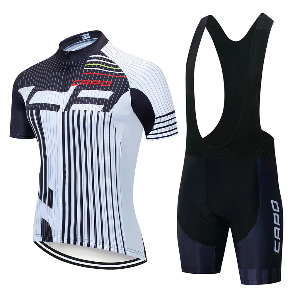 Cycling Clothes Man Summer 2025 CAPO Men's Clothing Bicycle Cycling Jersey Bike MTB Sports Professional Shirt Bib Shorts Suit