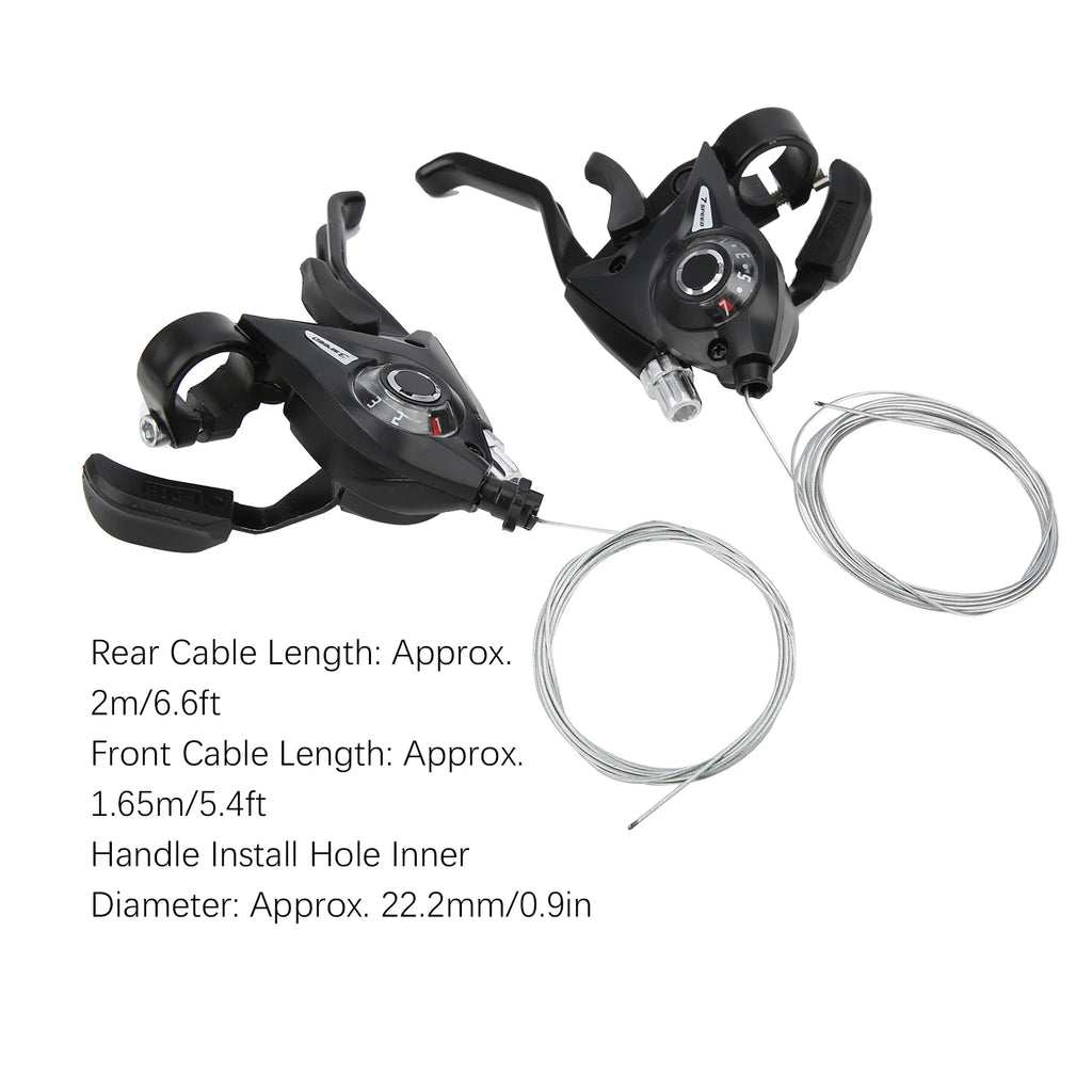 Brake Gear Shifter 1Pair 3x7 21 Speed Brake and Shifter Levers Combination Set with Gear Cable Shifter Brake Set for Bicycle