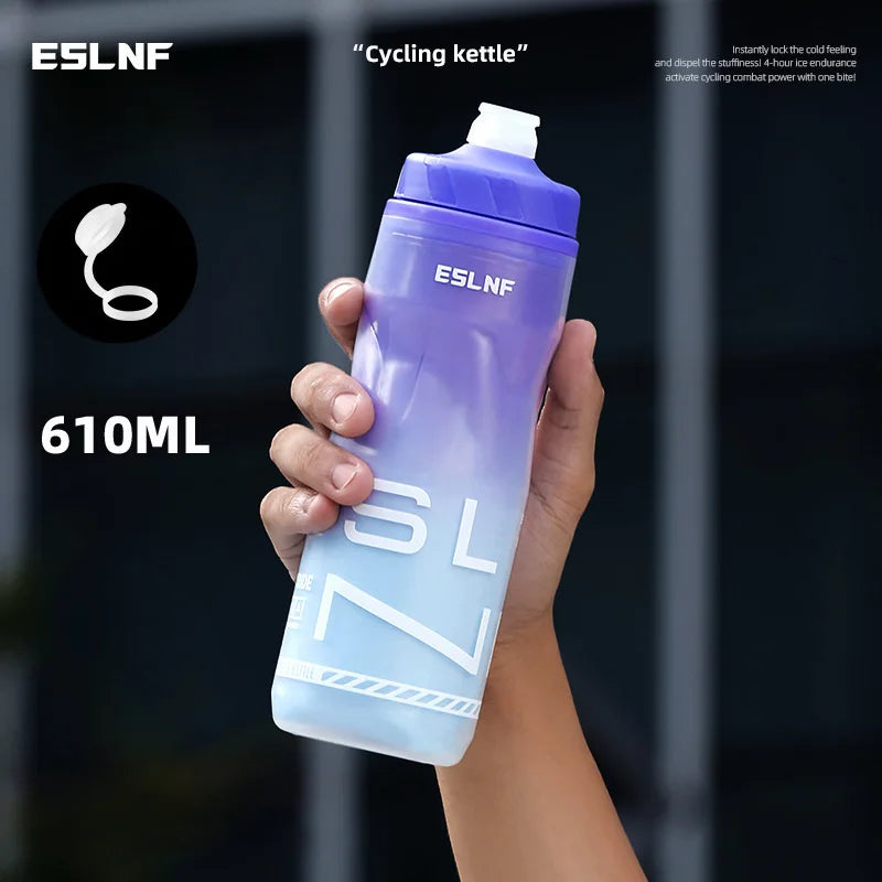 Insulated Keep Cold Cycling Water Bottle 610ML Big Capacity Road Bicycle Bottle Squeeze MTB Bottle Sports Drinking Bottle